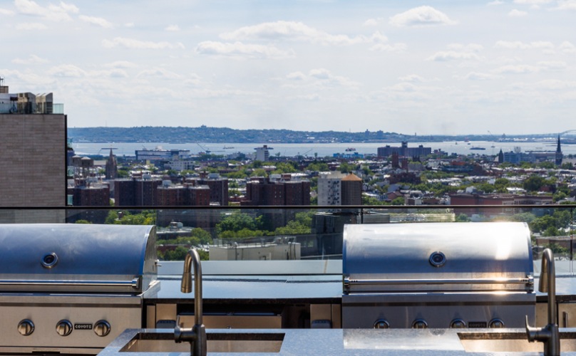 Grilling area with skyline view