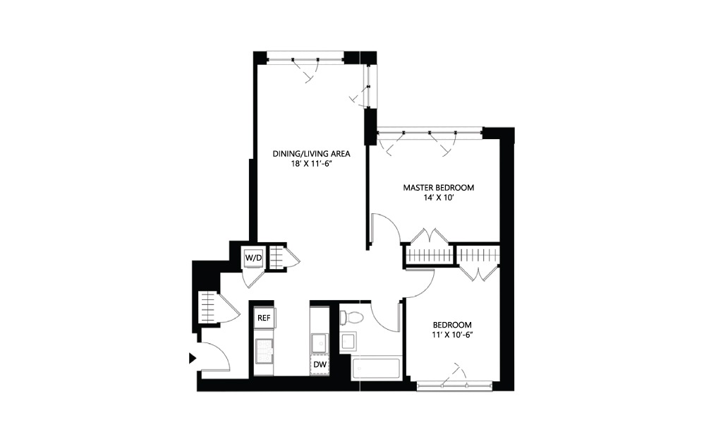 S32 2 bed 1 bath 934 square feet