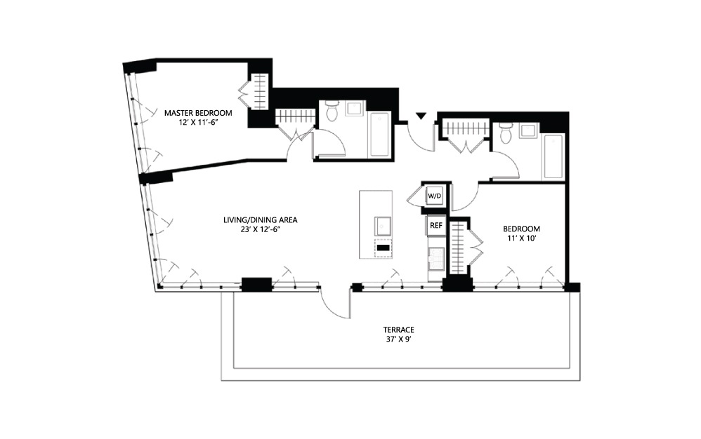 S34 2 bed 2 bath 1082 square feet