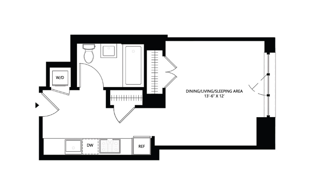 S7 Studio 1 408 square feet